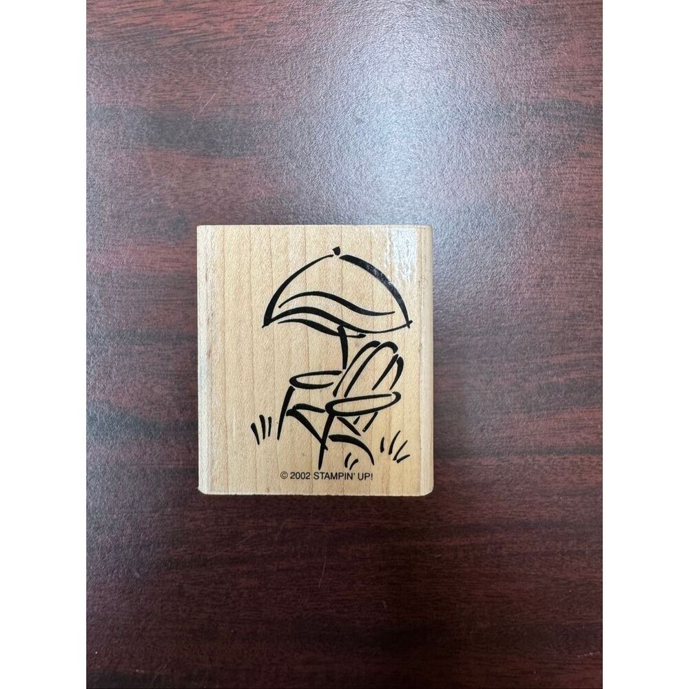 Lawn Chair and Umbrella Rubber Stamp- 2002